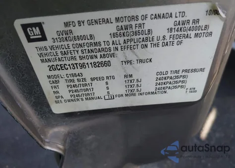 2006 Chevrolet Silverado 1500 Lt3 z USA, uszkodzony, nr VIN 2GCEC13T961182660